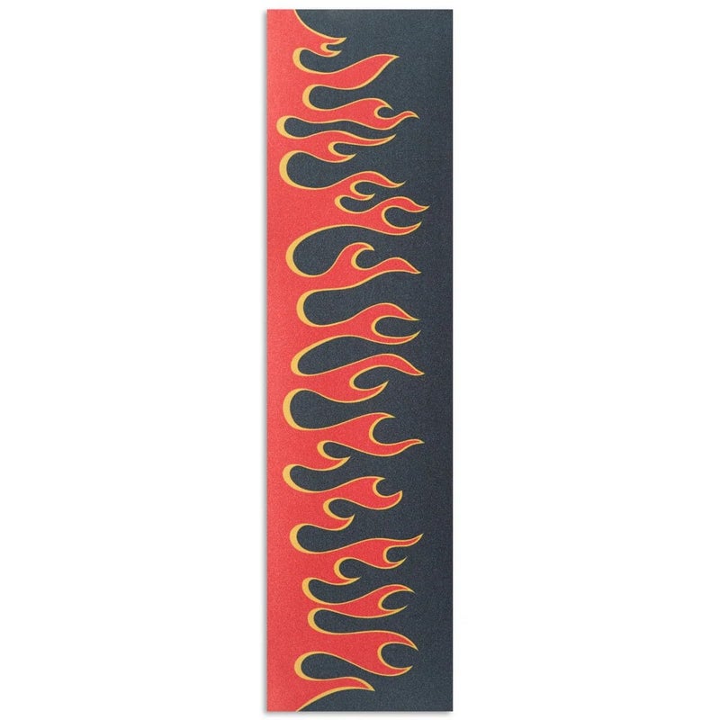 [] Perforated Grip Tape | Graphics & Colors | Professional Grade | 9" x 33" Sheet (Flames Black/Red)
